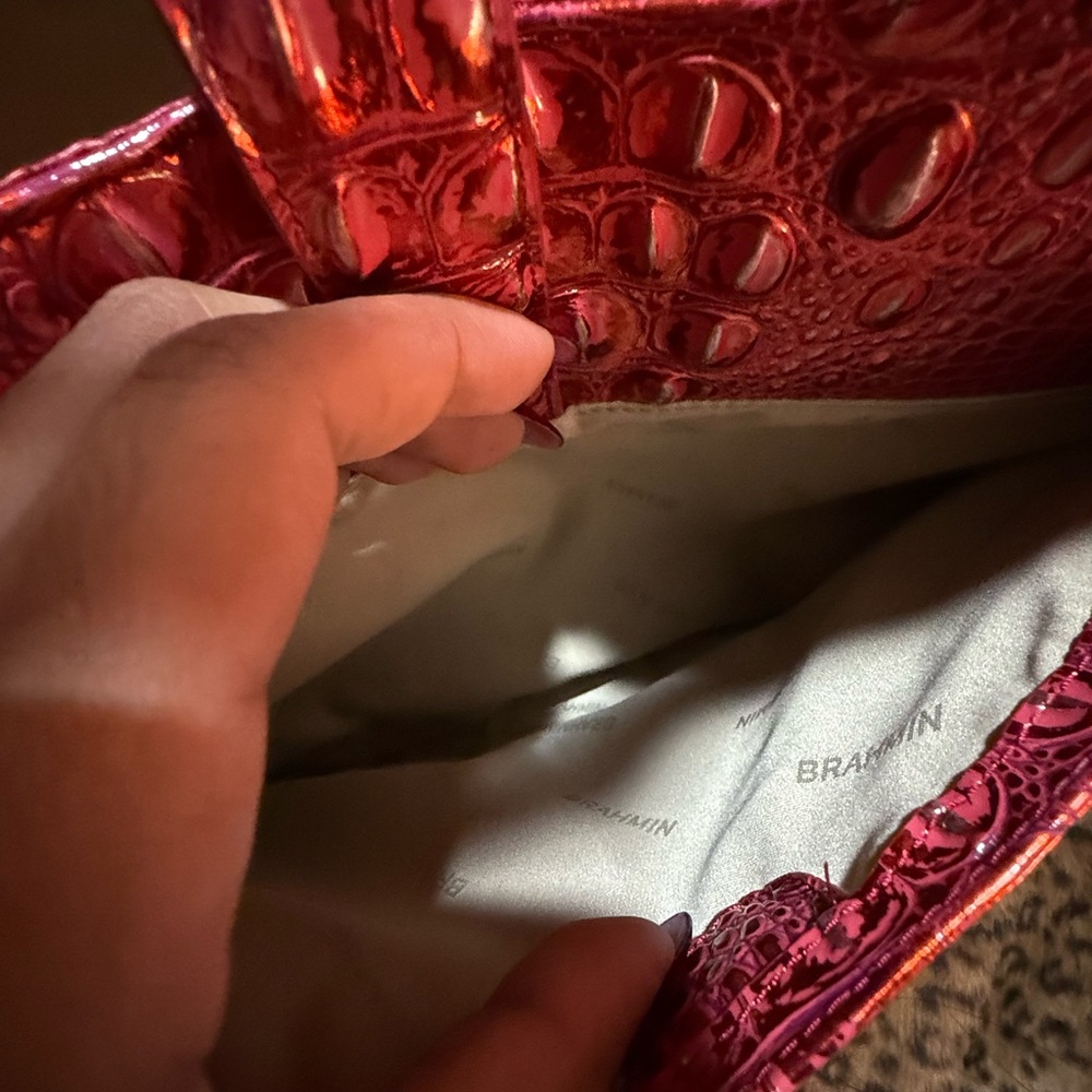 Brahmin Red Dragon Croc-Embossed Shoulder Bag - Picture 7 of 13